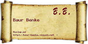 Baur Benke névjegykártya